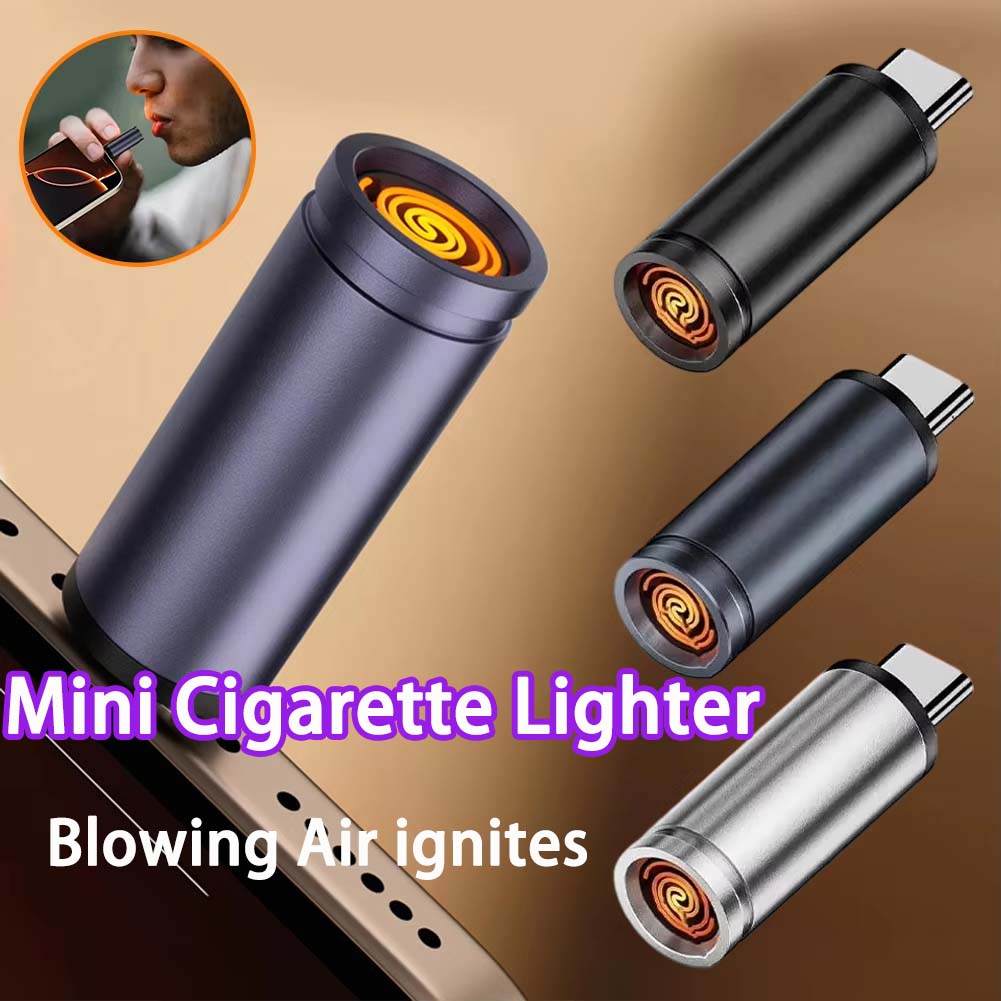 Outdoor Windproof Lighter - Mini Type-C Mobile Phone Cigarette Lighter