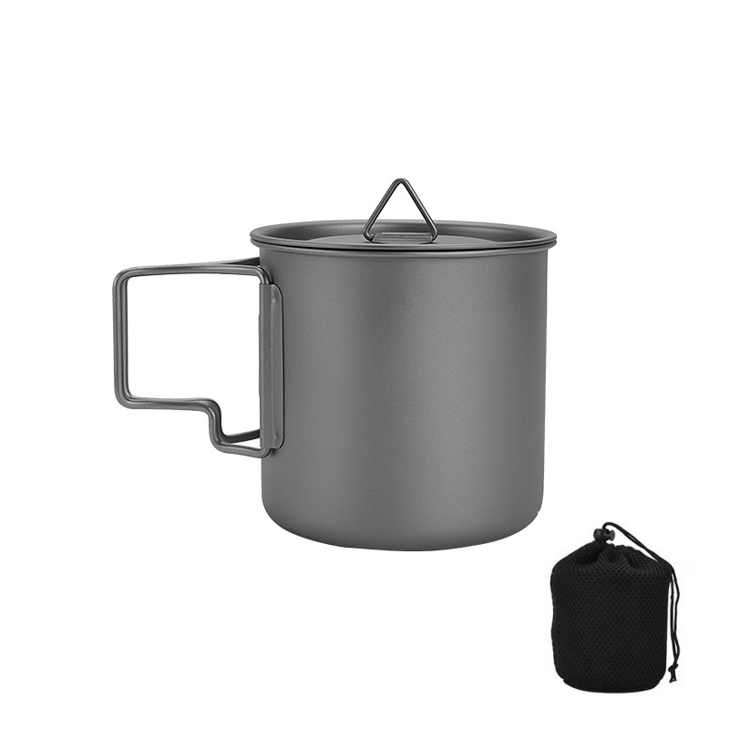 Outdoor Camping Uk - Titanium Camping Mug with Folding Handle