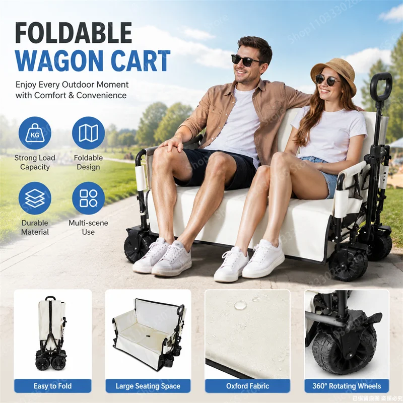 Outdoor Camping Trolley - Foldable Outdoor Sofa Wagon Heavy Duty