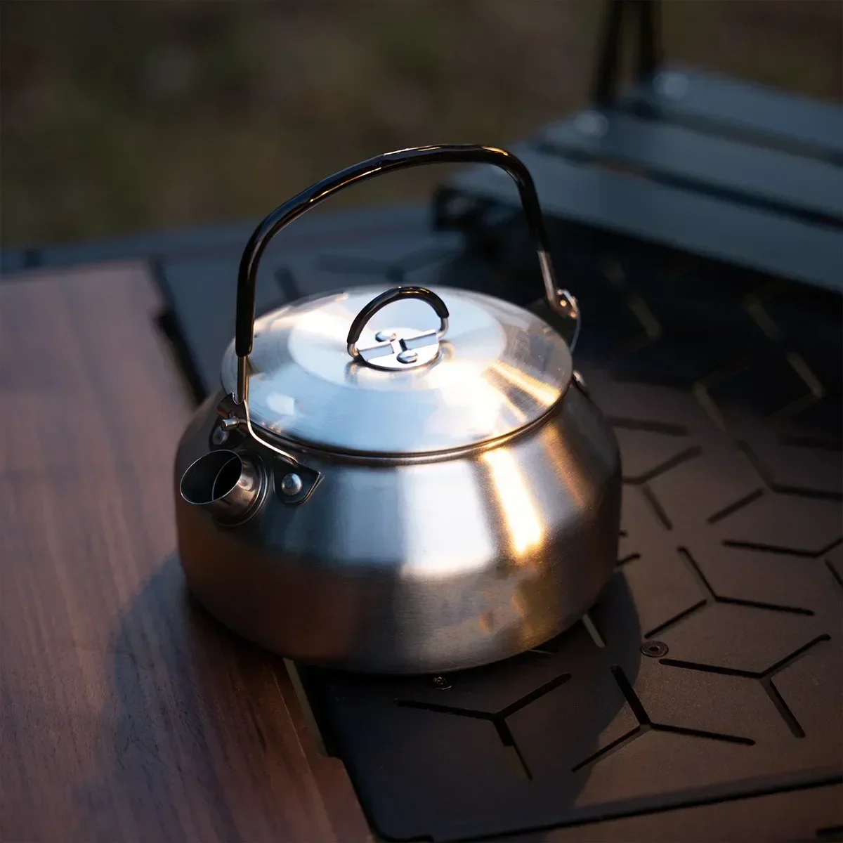 Outdoor Camping Kitchen - Stainless Steel Kettle 0.8L Portable Ultra