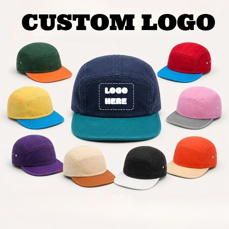 Outdoor Camping Logo - Custom Print Embroidered Logo Washed Cotton