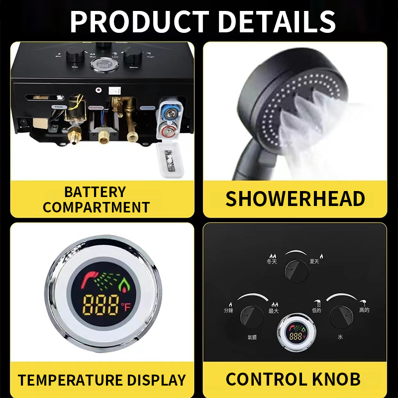 16L/18L/20L Instant-Heat Gas W - Outdoor Camping Water Heater ulasan dan harga