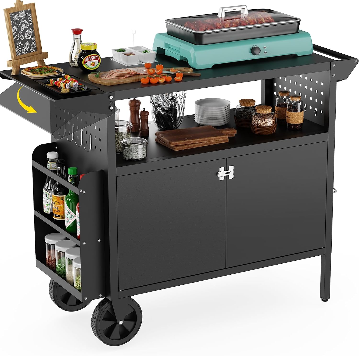 Outdoor Grill Cart Table With  - Outdoor Camping Kitchen ulasan dan harga