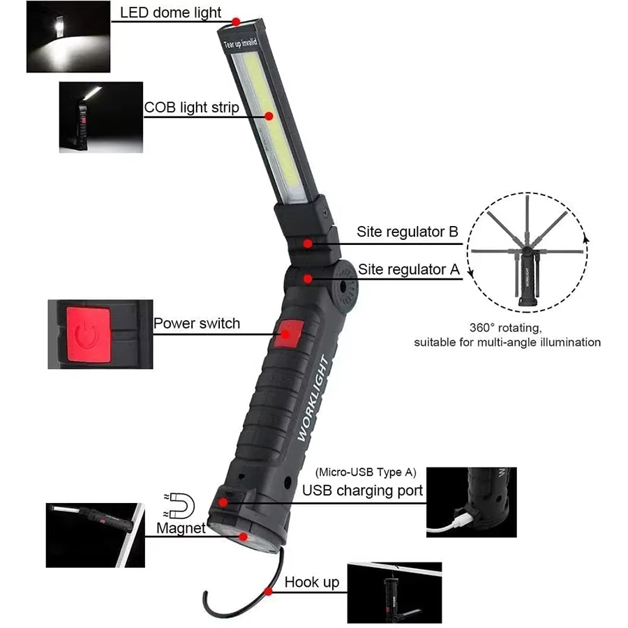 Portable LED Flashlight with M - Outdoor Camping Lights ulasan dan harga