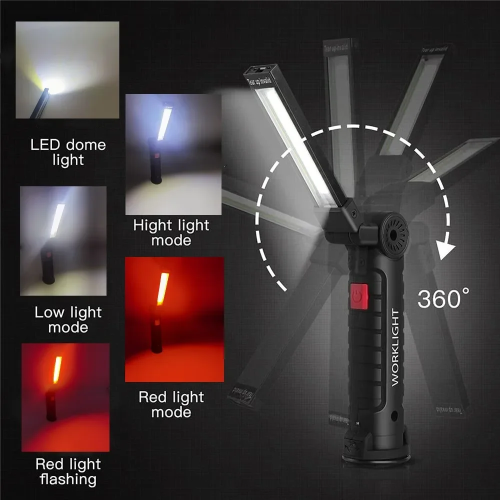Portable COB LED Flashlight US - Outdoor Camping Lights ulasan dan harga