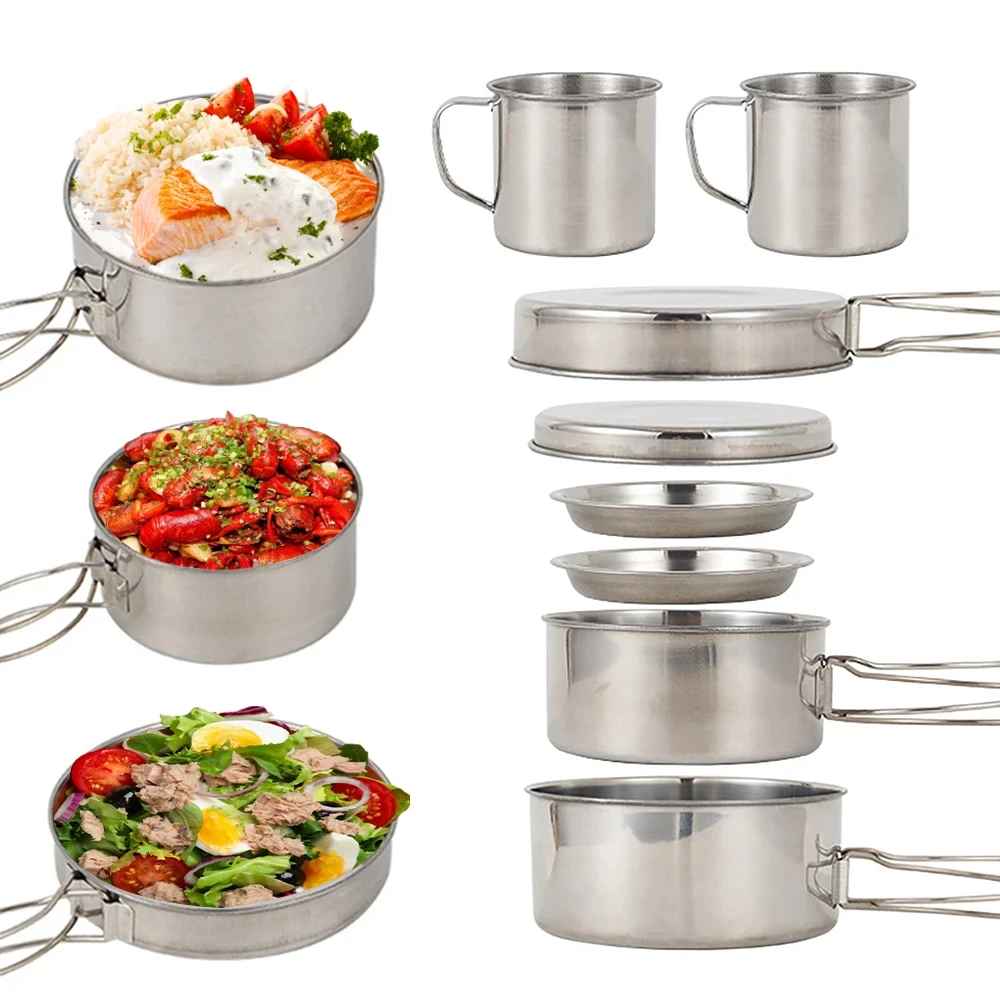 8pcs/Set Camping Cookware Mess - Outdoor Camping Uk ulasan dan harga