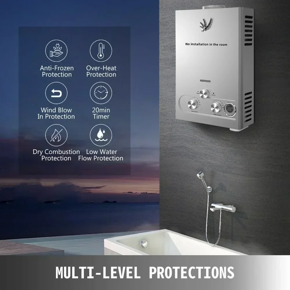 SIHAO 12L 16L 18L GPM LPG Gas  - Outdoor Camping Water Heater ulasan dan harga