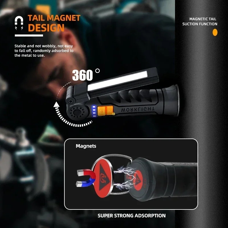 Portable COB LED Flashlight US - Outdoor Camping Lights ulasan dan harga