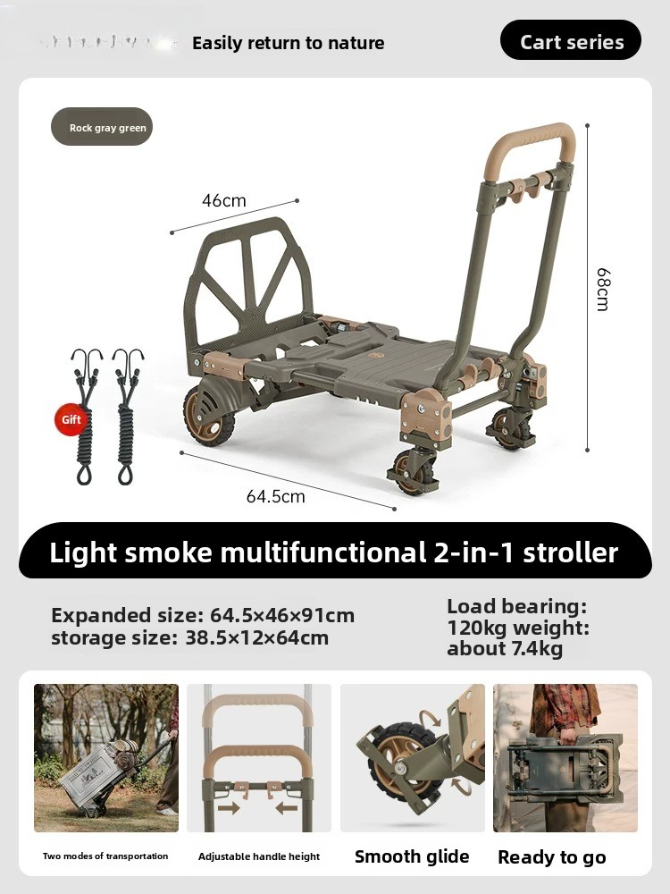 Naturehike 2-in-1 Folding Hand - Outdoor Camping Trolley ulasan dan harga