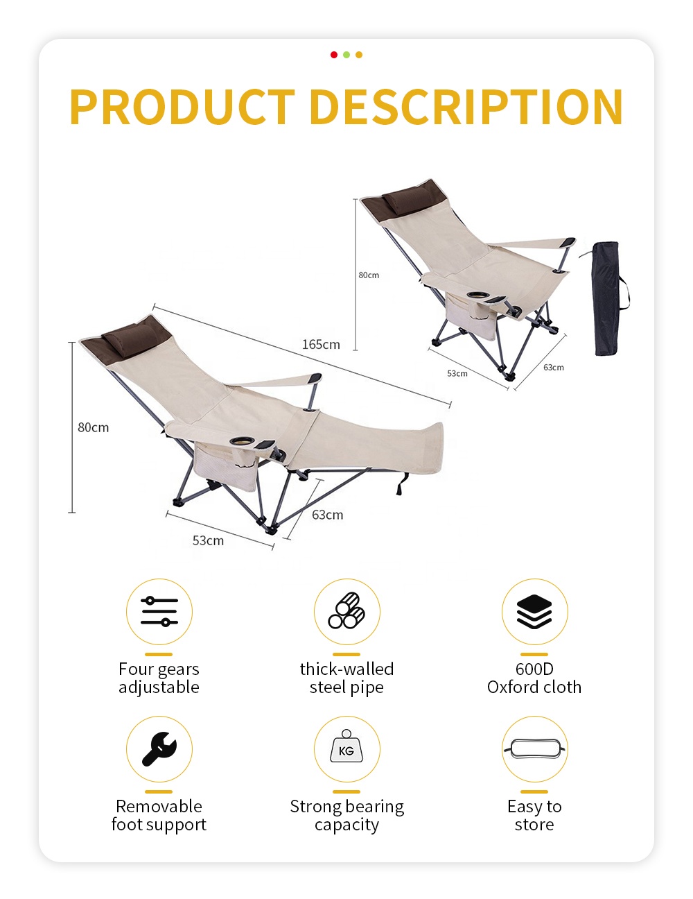 Portable Folding Reclining Cha - Outdoor Camping Chairs Folding ulasan dan harga
