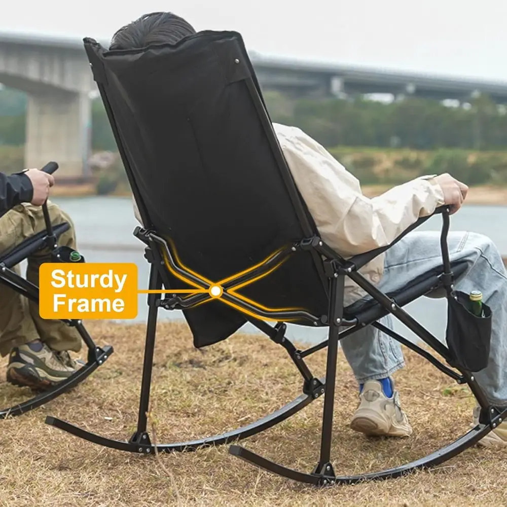 High-Back Portable Rocking Cha - Outdoor Camping Rocker ulasan dan harga