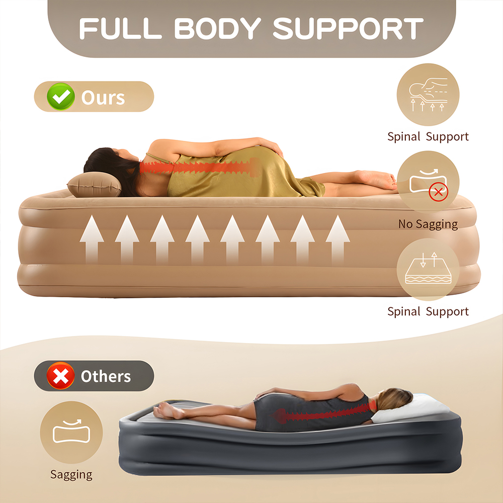 Queen Air Mattress with Built  - Outdoor Camping Mattress ulasan dan harga