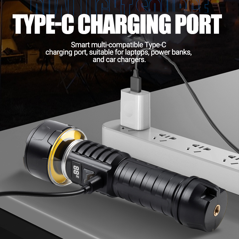 COB LED Flashlight Rechargeabl - Outdoor Camping Lights ulasan dan harga