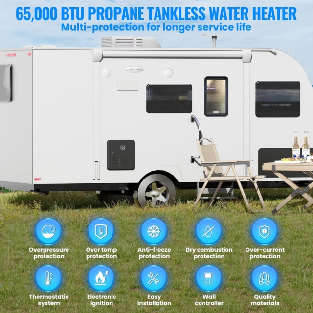 Portable RV Instant Gas Water  - Outdoor Camping Water Heater ulasan dan harga