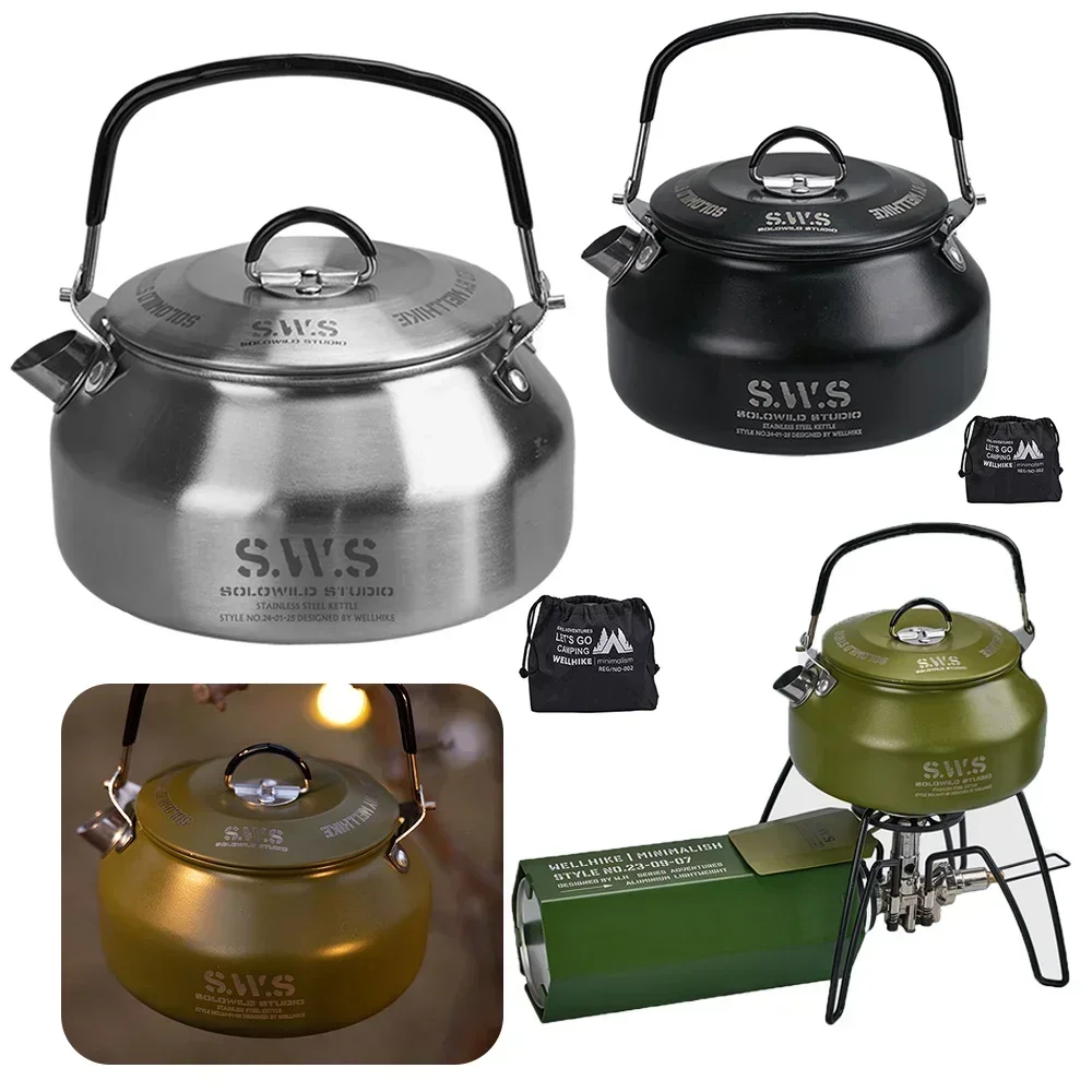 Stainless Steel Kettle 0.8L Po - Outdoor Camping Kitchen ulasan dan harga
