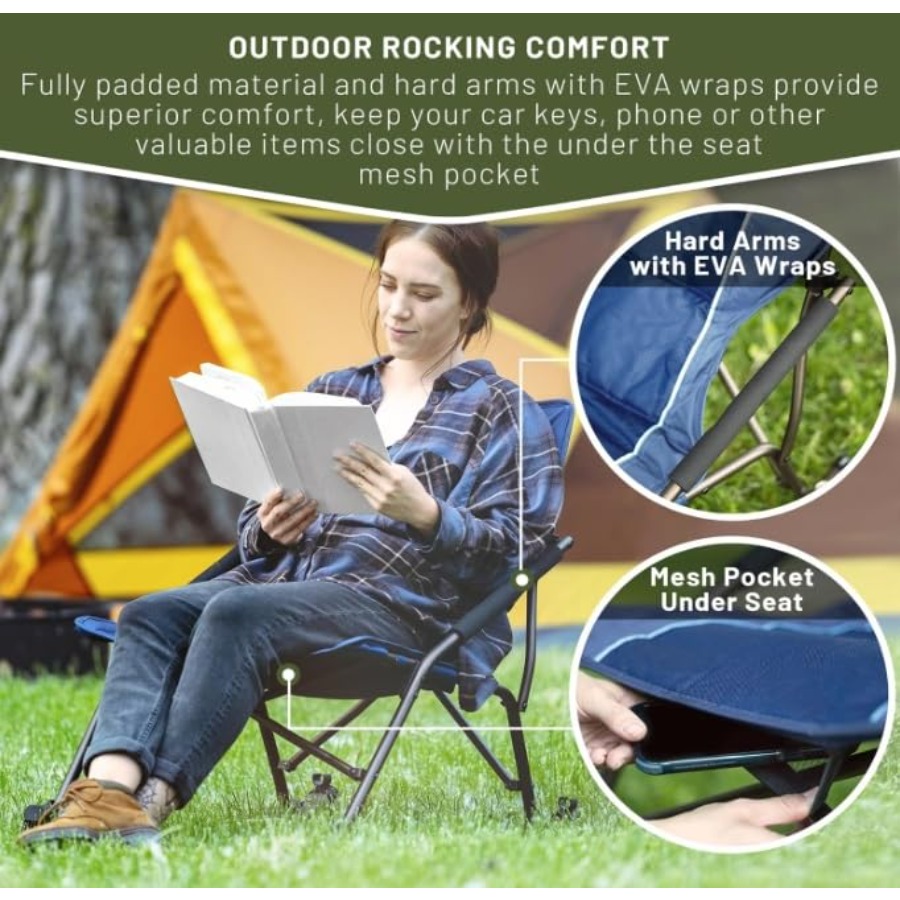 Folding Rocking Camping Chair  - Outdoor Camping Rocker ulasan dan harga