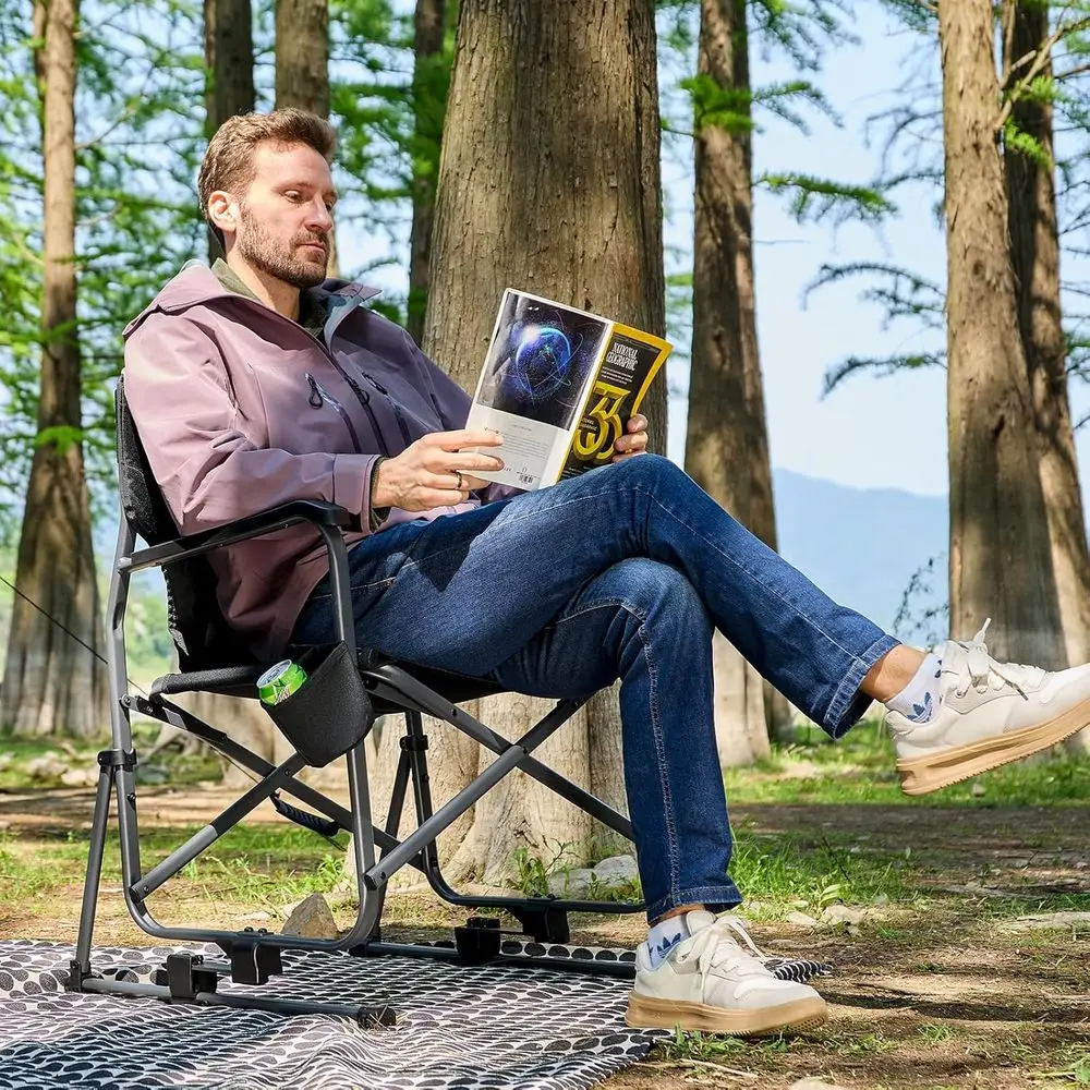 Durable Black Camping Rocker C - Outdoor Camping Rocker ulasan dan harga