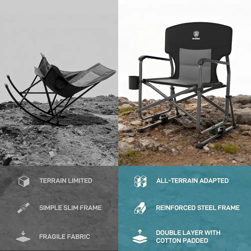 Durable Black Camping Rocker C - Outdoor Camping Rocker ulasan dan harga